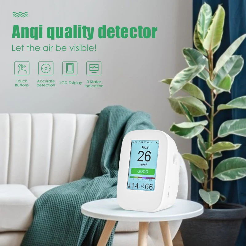US $124.91 D9H Multifunctional Air Quality Detector Gas Detector PM25 HCHO TVOC Tester CO2 Meter Monitor Tester For Smart Home
