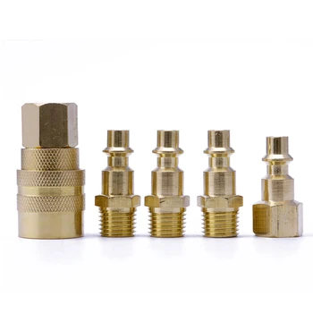 

5Pcs 1/4" NPT Brass Quick Coupler Solid Air Hose Connector Fittings Tools Hot