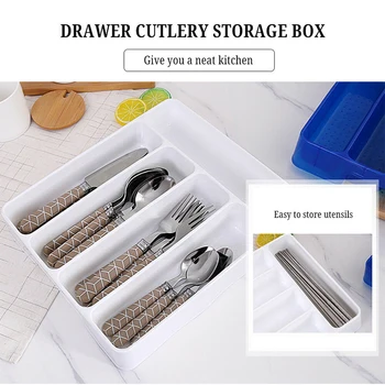 

Eco-Friendly Cutlery Organizer Box Kitchen Drawer Organizer Separation Finishing Storage Box PP Kitchen Spoon Knife Cutlery Tray