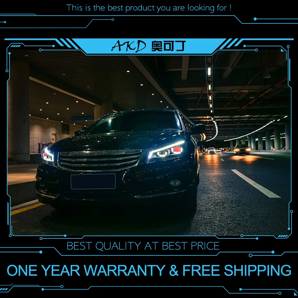 AKD тюнинг автомобильных фар для Honda Accord G8 2008 2013 светодиодные фары DRL ходовые огни Bi