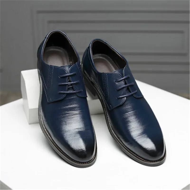 В итальянском стиле; нарядные туфли для мужчин Лоферы торжественное платье обувь мужские из лакированной кожи; Туфли-оксфорды для мужчин; chaussures hommes кожаный - Цвет: Синий