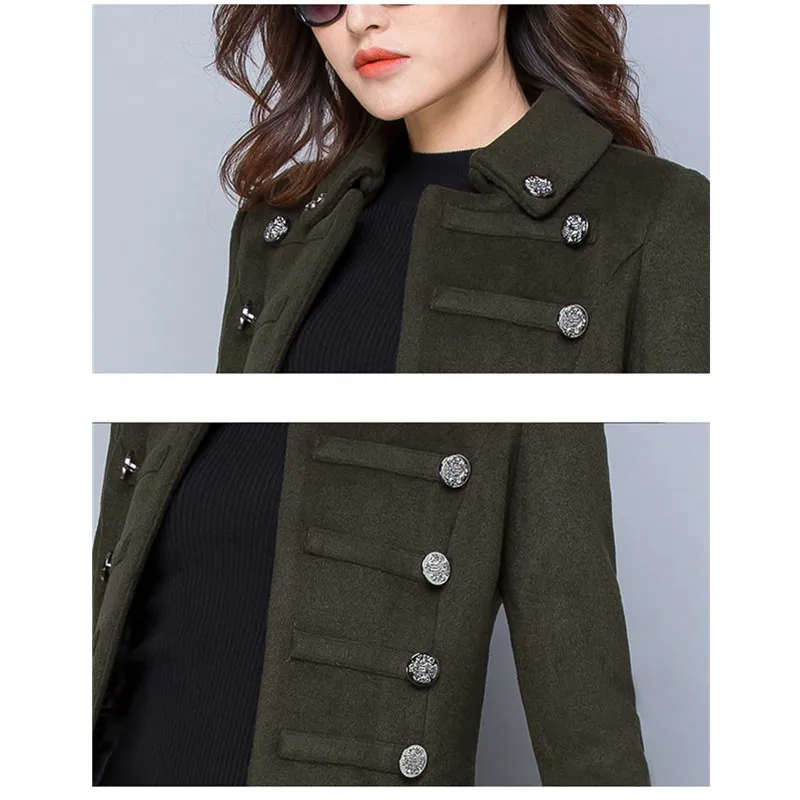 Модная женская однотонная шерстяная куртка, теплое пальто, Осень-зима, тонкое длинное пальто, пальто высокого качества, женские повседневные шерстяные куртки