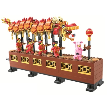 

11140 Chinese Spring Festival Dragon Dance 652pcs Compatible With LEPINING 80102 Educational Building Blocks Bricks Kids Toys