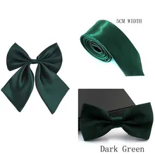 Мужские бабочки на свадьбу, выпускной вечер, карманные квадраты, галстук-бабочка+ галстук+ носовой платок, набор галстуков, мужские аксессуары, темно-зеленый цвет