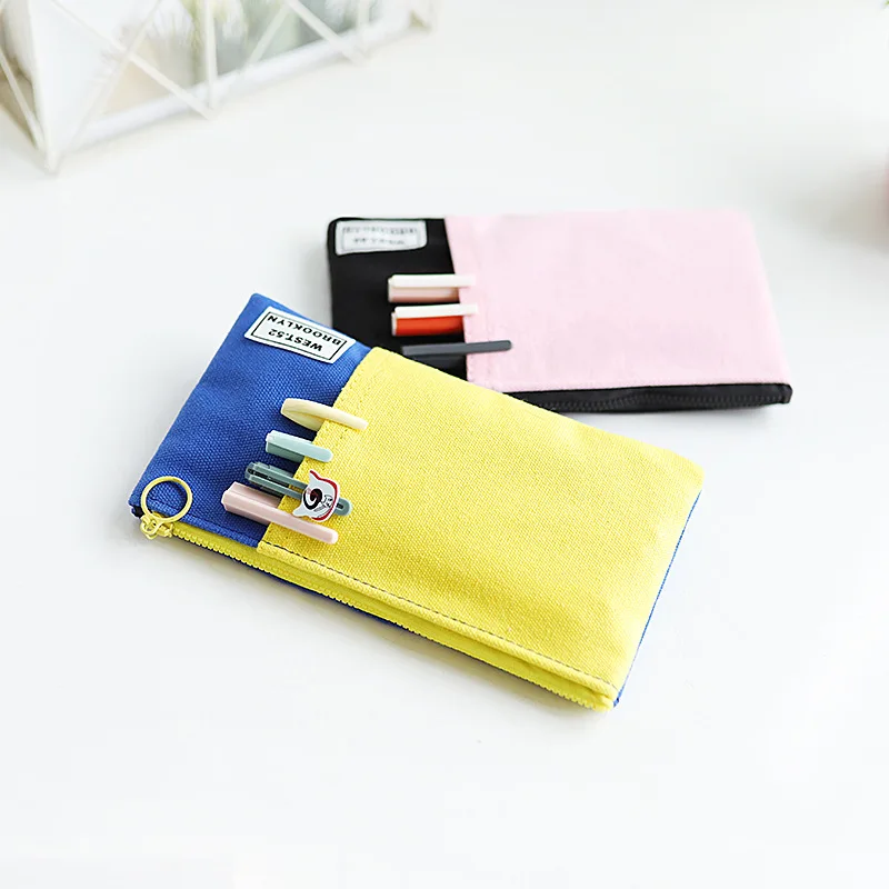 Модная контрастная Женская Брезентовая сумка для мобильного телефона Сумочка с кармашками пенал для ключей маленькая тканевая сумка