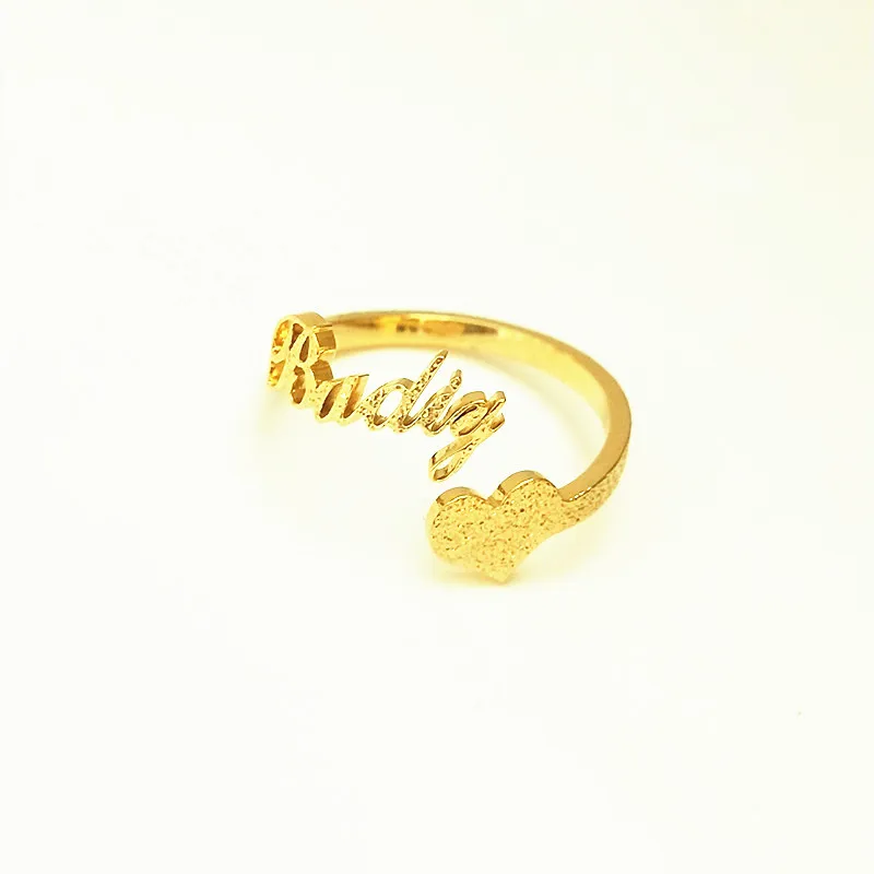 Обычай имя кольцо персонализированные обещают начальное спиральное сердце