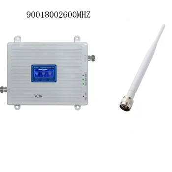 

2019 VOTK 2G 4G tri band signal booster 900 1800 2600 MHZ signal amplifier mobile phone GSM repeater with indoor antenna