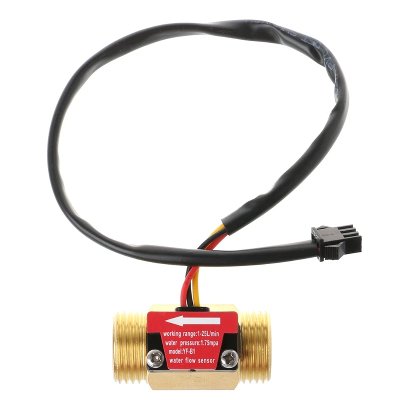 

G1/2" Water Flow Hall Sensor Switch Flow Meter 1-25L/min For Industrial Control Liquid Circulating YF-B1