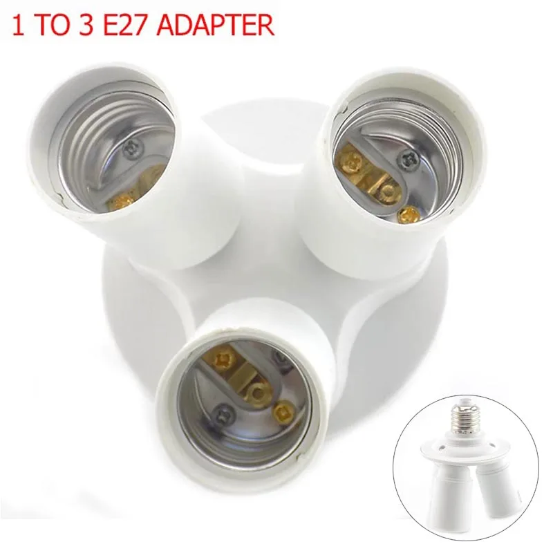 1 To 3/4 E27-to-E27 Socket Splitter LED Light Lamp Adapter Holder Converter B68 