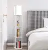 Lámpara de pie LED marco de madera luz alta con estantes de almacenamiento organizador-Lámpara de pie moderna para sala de estar dormitorio ► Foto 3/6