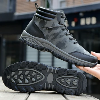 

Winter thick plush men's snow boots Men's boots shoes winter warm non-slip shoes fashion ankle boots men's Botas Hombre 2019
