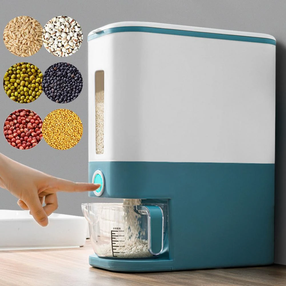 12Kg Auto Cereal Dispenser Storage Box Kitchen Food Grain Rice Container US FAST 