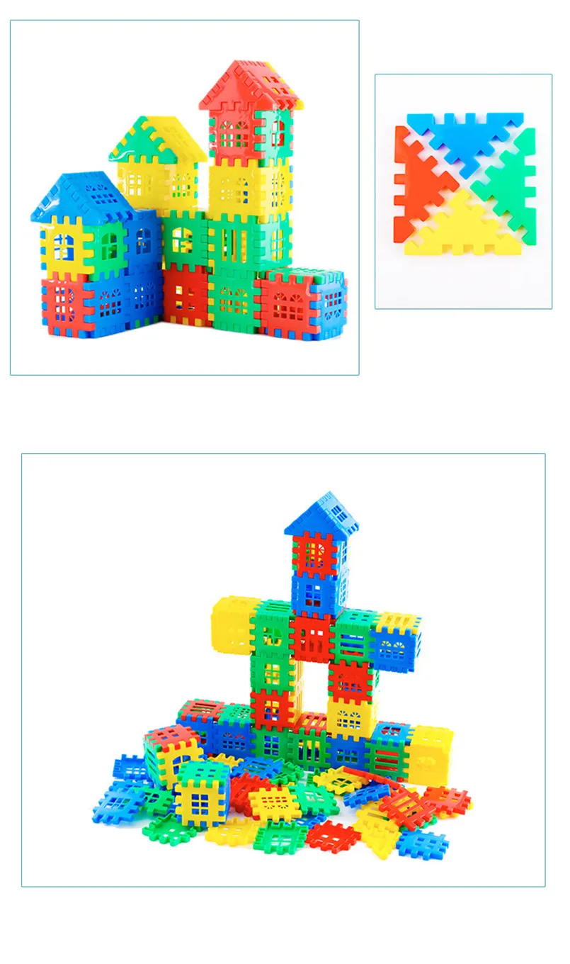 H03125097b99240ad8b391d18823787520 100/140PCS Plastic Building Blocks Bricks Toy For Baby Kids Funny Educational Colorful House Block Toys Children Christmas Gift