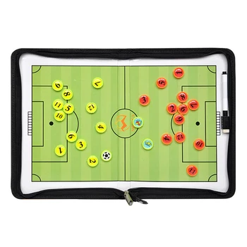 

Teaching Soccer Tactic Board Football Foldable Coaching Demonstration Portable Noting Plate PU Marker Training Guidance Magnetic