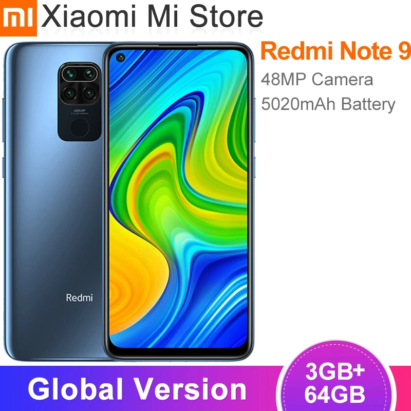 Глобальная версия Xiaomi Redmi Note 9 3 Гб оперативной памяти 64 Смартфон 48MP Quad камеры 6 53