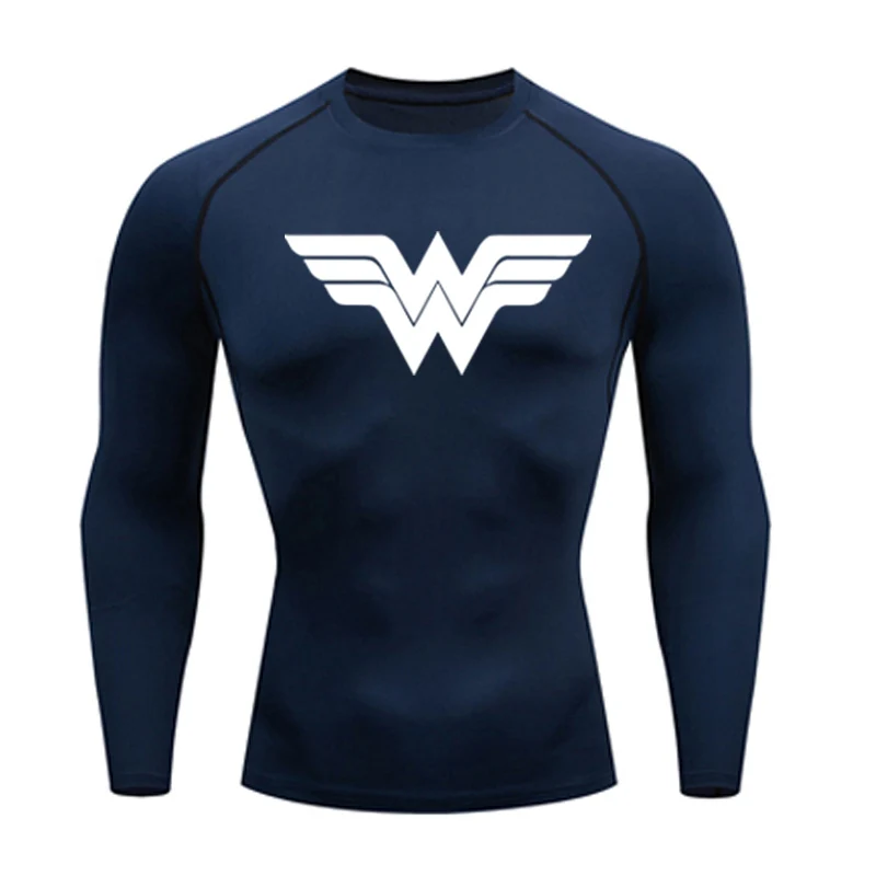 Wonder Woman новое осенне-зимнее термобелье для мужчин быстросохнущие эластичные компрессионные теплые кальсоны мужские повседневные термо-Набор - Цвет: shirts11