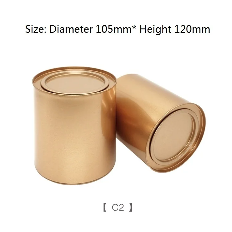 C2 105x120mm Металлический герметичный ящик для хранения чайных банок матовый жестяной горшок чайная упаковка железная коробка для конфет Органайзер круглые кухонные коробки контейнер для чая 6 шт - Цвет: C2 105x120mm