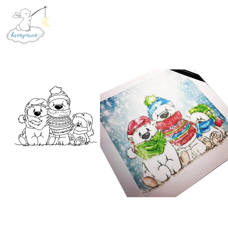 CH Snow dogs прозрачный силиконовый штамп уплотнение себя Скрапбукинг альбом листов