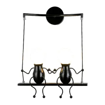 

Simple Fashion Doll Swing Children Wall Lamp LED Wall Lights Modern Creative Cartoon Doll Bedside Wall Light Gift
