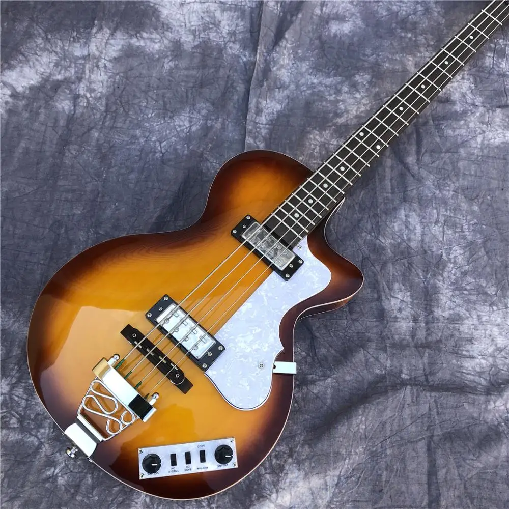 4 струнная бас гитара Hofner HCT Club Sunburst высшего качества серии Hi CB полый корпус для