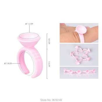 

1000Pcs Small Medium Large Divider Undivided Pink Disposable Tattoo Ink Ring Cup for Eyelash Glue Microblading Caps Container