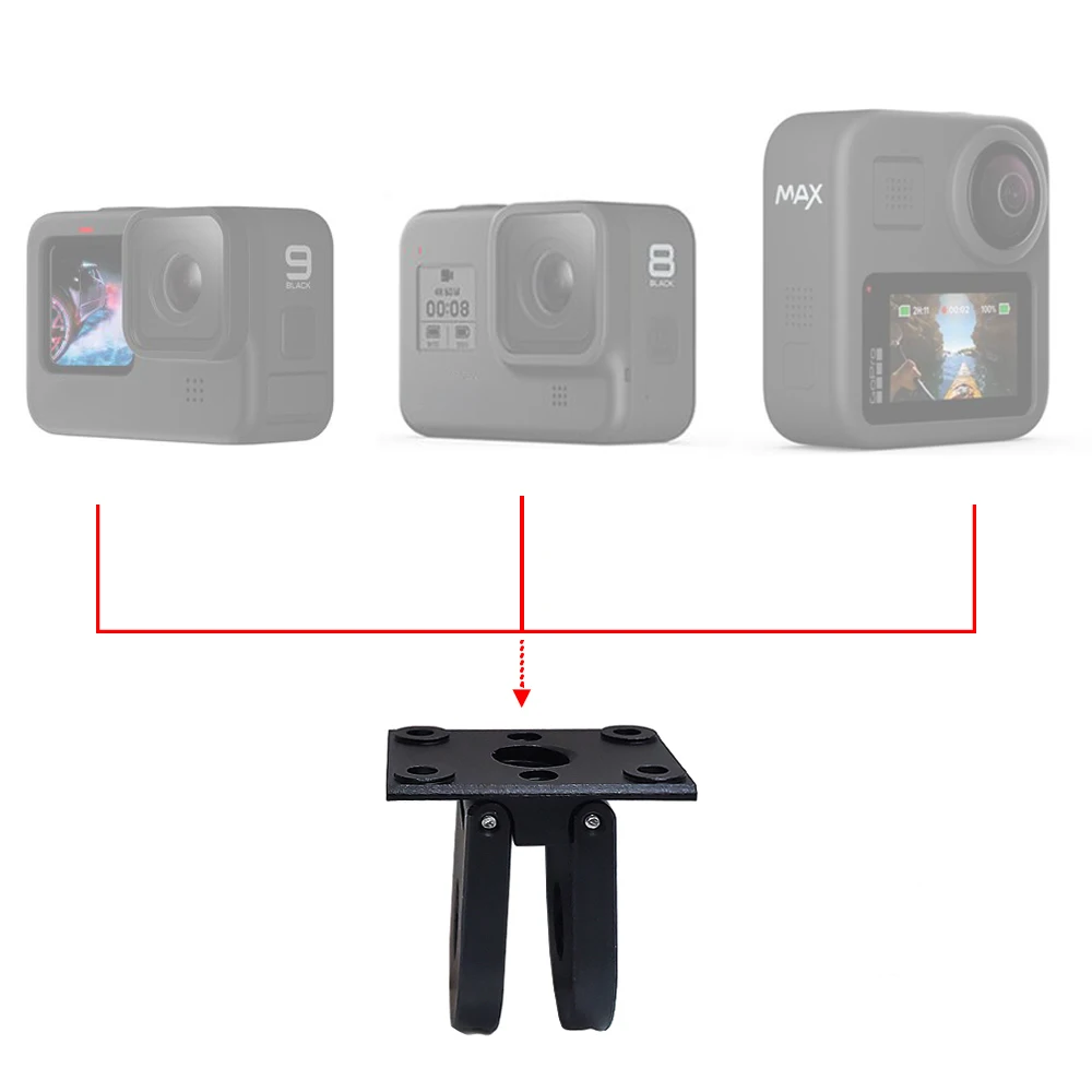 Suporte Adaptador para Câmera Gopro Peça de Reposição com Tripé e Parafuso de de Alumínio com Base Metálica para Gopro Hero Hero Max - Image 2