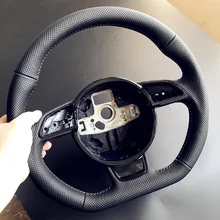 Спортивный перфорированный руль для Audi A3 A4 A5 A6 A7 Q3 Q5 Q7 полностью перфорированный руль плоский нижний руль campai