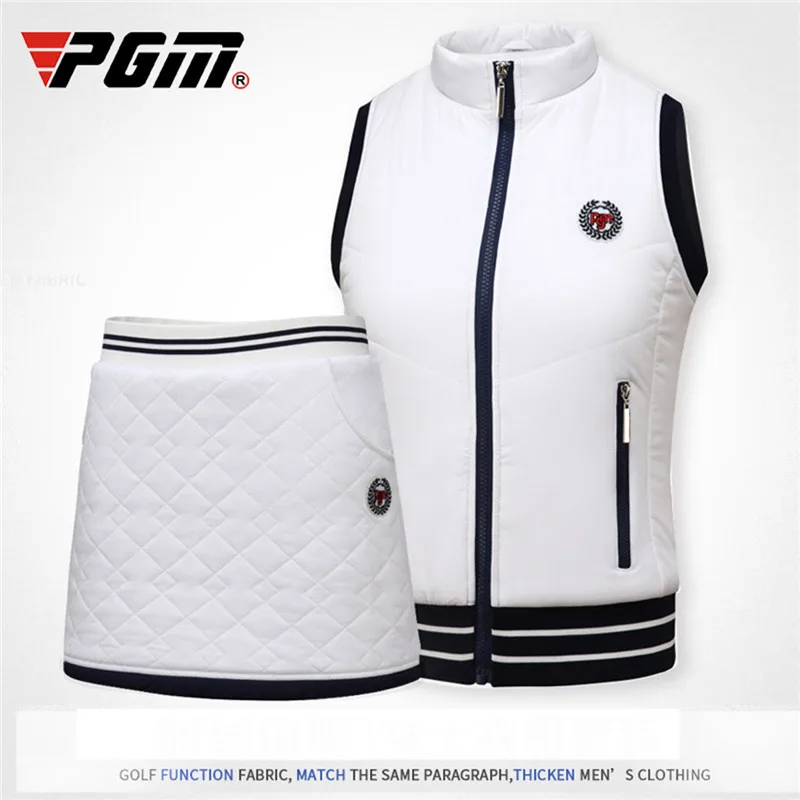 

PGM Winter Clothes Wear Autumn Warm Vest Thick Velvet Golf Jackets for Women Outdoor Waistcoat Windbreaker Vest Short Skirt