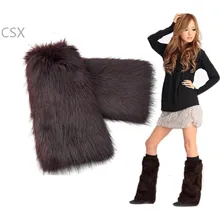 MwOiiOwM/осень-зима; 2x40 см; женские меховые гетры до лодыжки; обувь с рукавами; разные цвета