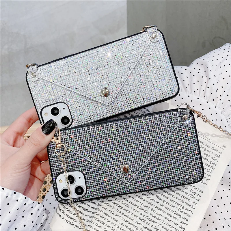 Crossbody Portable with Metal lanyard Phone Case For IPhone 12 mini 12 Pro Max 11 Pro X XR XS Max Cover For iphone 7 8 Plus SE2