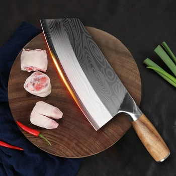 

Chinese 4Cr13 Chef Knife 7 inch Kitchen Knives For Meat Fish Vegetables Slicing Knife Sharp Blade Cooking Tools