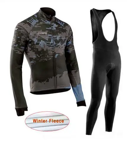 

2019 new NW Cycling Jersey Winter Thermal Fleece Long Sleeve Racing MTB Pro team Bike Clothing Maillot Ropa Ciclismo Hombre