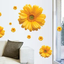 Пересечение границы Горячая романтическая Маргаритка клейкая бумага Гостиная Спальня уютный задний фон съемные наклейки на стену EBay Горячая