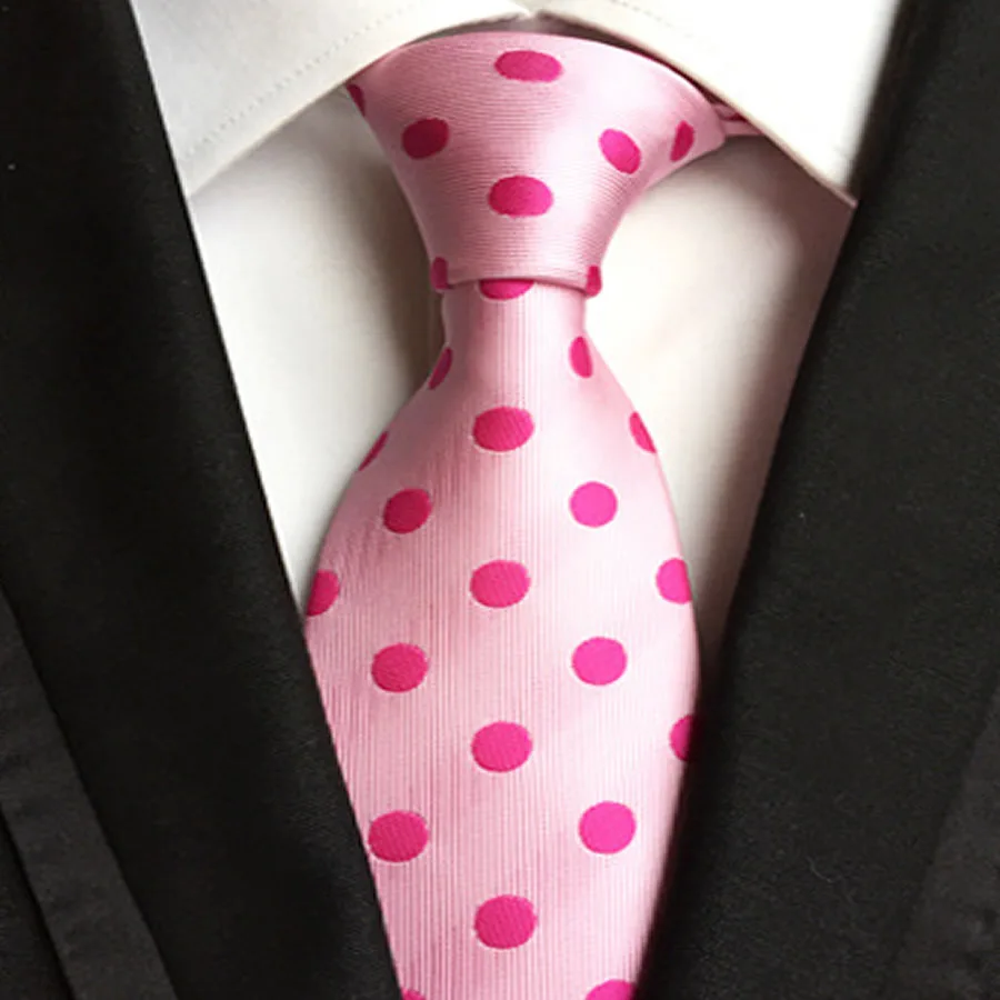 23 стиля моды горошек красные галстуки для мужчин 8 см шелковый галстук синий черный Одноцветный жаккардовый тканый бизнес Свадебные Галстуки - Цвет: 22
