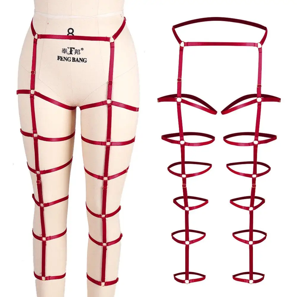 Sexy Leg Harness Belt Cage Waist Strappy Thigh Belts Hollow Out Plus