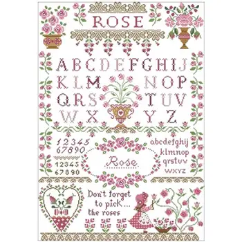 

Pink rose garden patterns Counted Cross Stitch 11CT 14CT 18CT DIY Cross Stitch Kits Embroidery Needlework Sets home decor