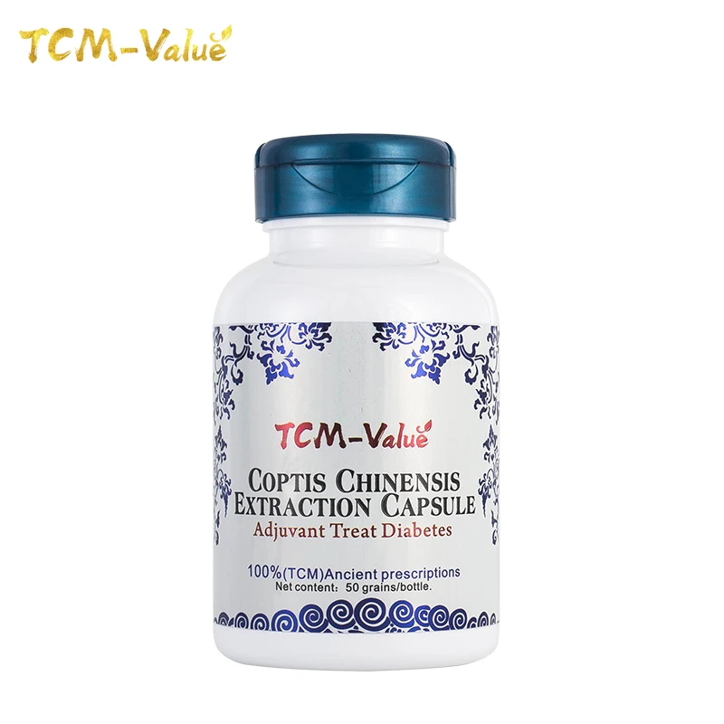 

TCM-Value Coptis Chinensis Extraction Capsule, Adjuvant Treat Diabetes, Cure Acute and chronic diabetes mellitus Dry mouth,50pcs