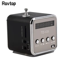 Rovtop портативный мини цифровой fm-радио динамик fm-радио приемник с ЖК-стерео громкий динамик Поддержка Micro TF карты