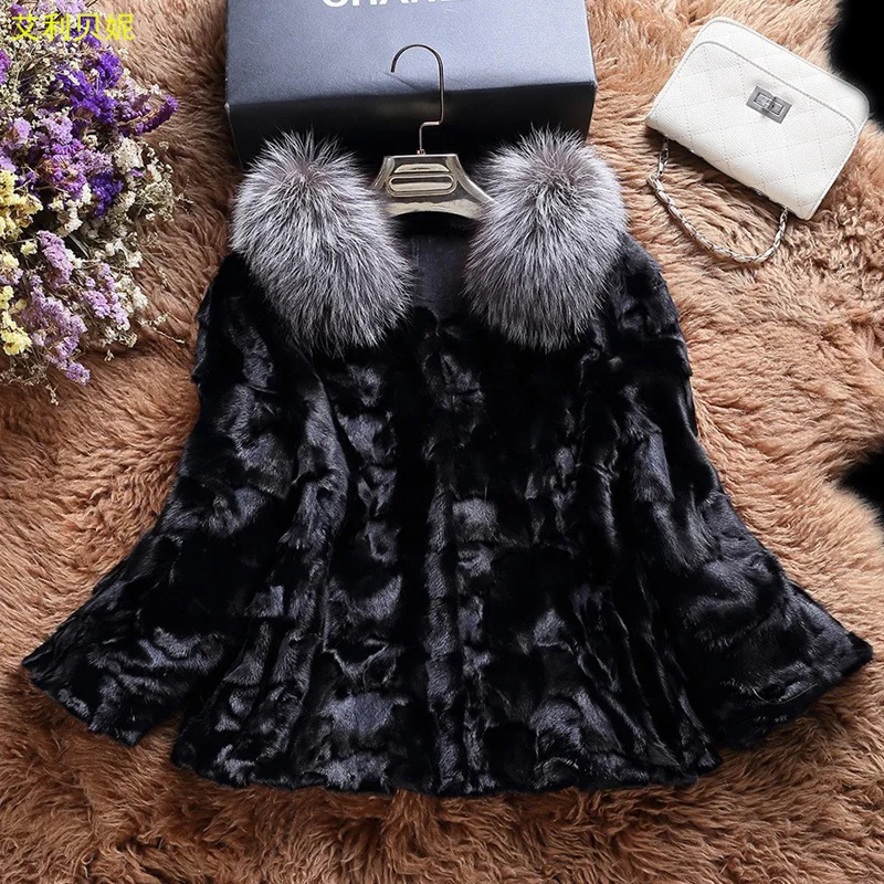 Manteau femme hiver, Женское пальто с воротником из искусственного меха,, элегантная верхняя одежда, зимние парки, куртка, утолщенные пальто из меха лисы, WR625