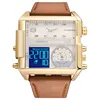 BOAMIGO Top Luxury Brand Me Sports Watches Man Military chronograph digital Watch Leather Quartz Wristwatches Relogio Masculino ► Photo 3/6