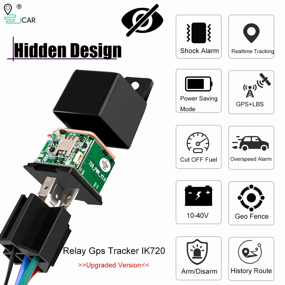 Car 4G GPS Tracker Relay GPS Fleet Management Real Time Locator GPRS GSM Tracking Free APP