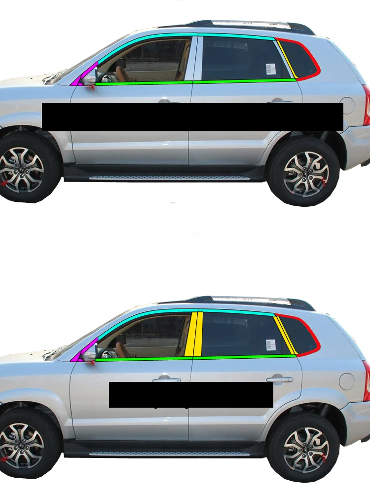 Нержавеющая сталь окна автомобиля планки для hyundai tucson 2004 2005 2006 2007 2008 2009 2010 2011 2012 1st поколения