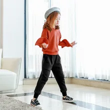 Новинка; повседневные брюки для девочек; сезон осень-зима детская одежда в Корейском стиле; бархатные брюки для девочек; D021