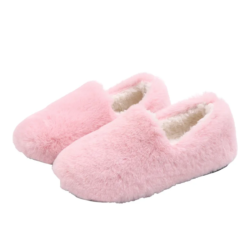 

New Kids Indoor Slippers Winter Solid Candy Color Shoes For Boy Toddler Girl Soft Warm Plus Velvet Non Slip Floor Children Shoes