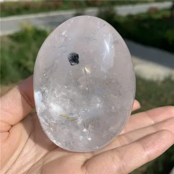 

Unique about 320g natural hair crystal with black tourmaline mineral furnishing articles stone reiki healing stone