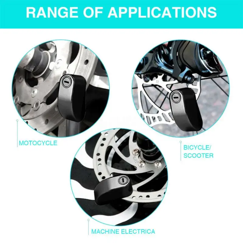 Новинка, сигнализация для мотоцикла, велосипеда, безопасности, тормоза, дисковые колеса, замок, безопасность с 2 ключами