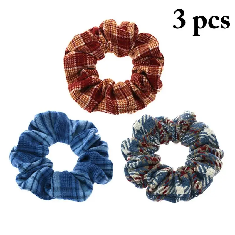 

3pc Scrunchies Hair Accessories Cloth Hair Scrunchy Ornaments Elastic Hair Bands Free Shipping Darling Woman Girls Head Dress
