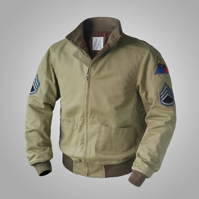 Куртка мужская шерстяная в стиле милитари с накладными карманами 36 44|mens military