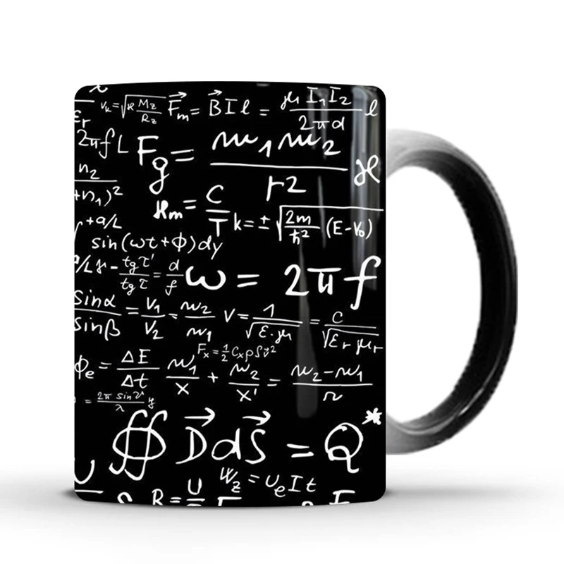 New Physical Mathematical Formula Color Change Mug Ceramic Cup Milk Tea Cup Coffee Mug Magic Mug Gift for Your Family Birthday