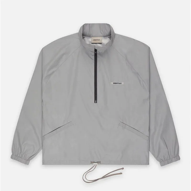 

New FOG Essentials Solid Color Sportswear Men Women High-Quality Windbreaker Half Zipper Colorful Ribbon Essentials Sweatshirts